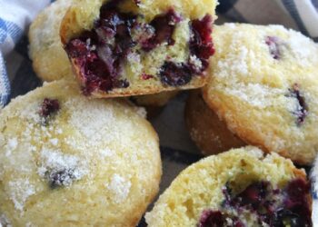 Muffins aux myrtilles.