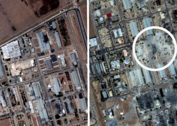 Images avant/après des sites nucléaires bombardés