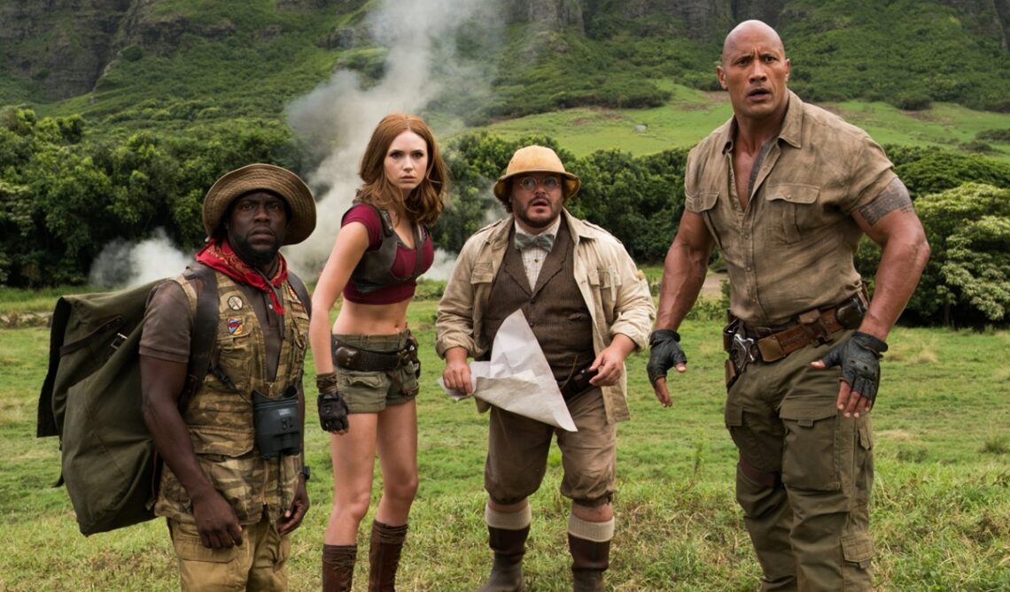 Jumanji 3 premiere image du retour des quatre protagonistes
